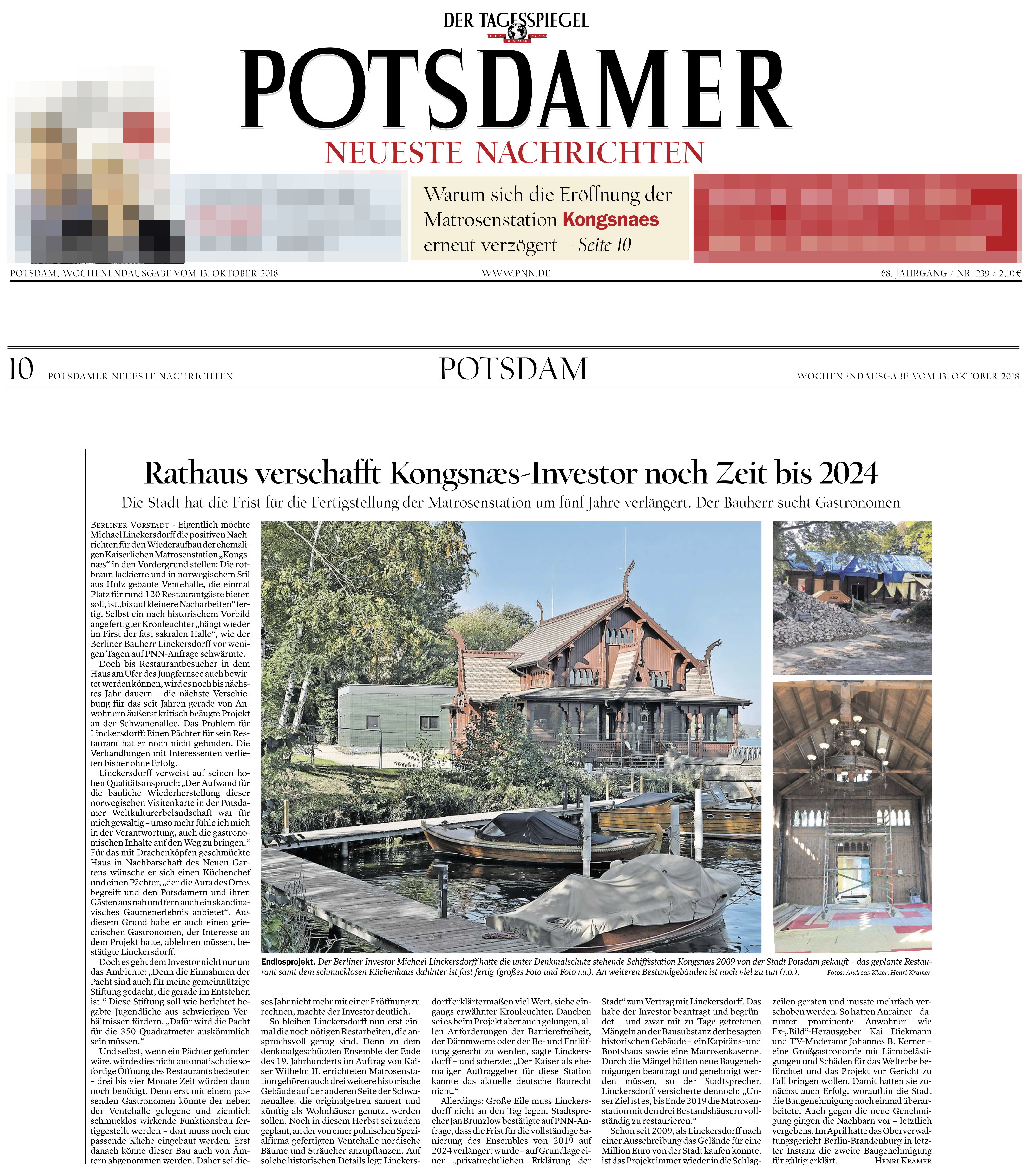 Potsdamer Neueste Nachrichten 13.10.2018