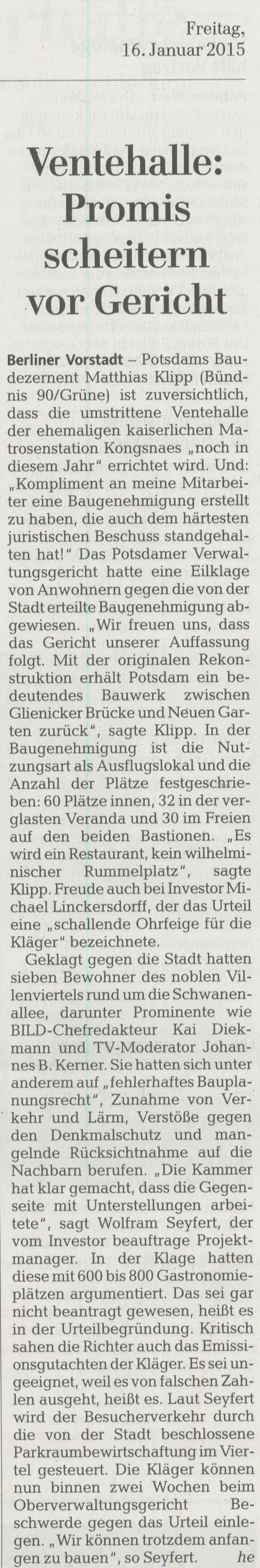 Mrkische Allgemeine - 16.01.2015