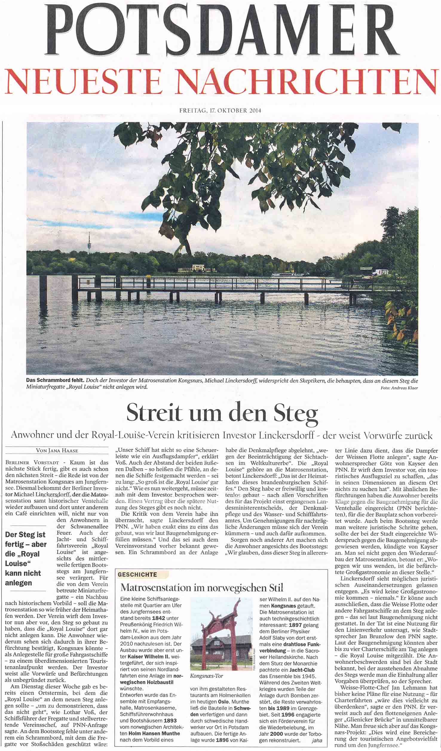 Potsdamer Neue Nachrichten - 17.10.2014